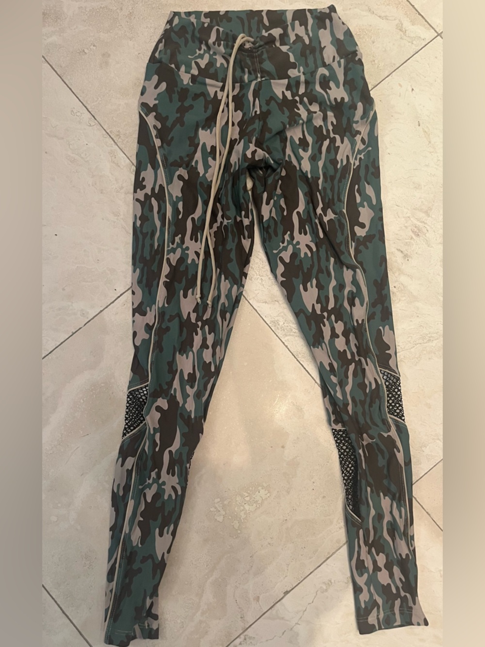 Camo Leggings with Mesh Insets